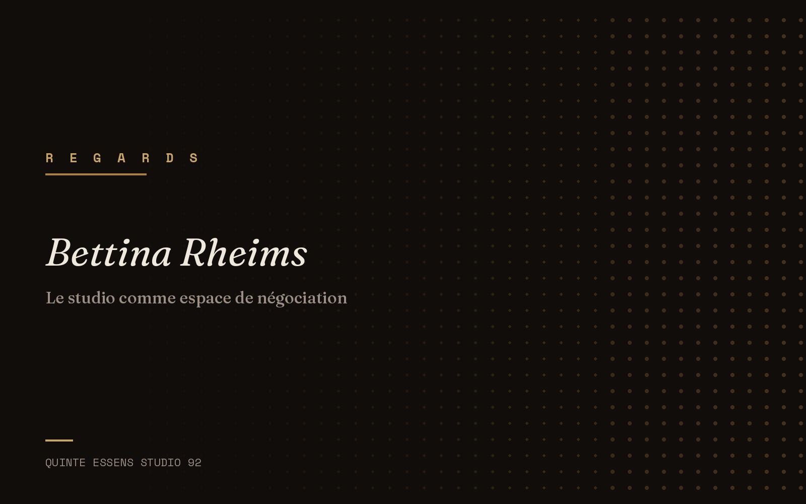 Bettina Rheims, article du journal Quinte Essens Studio 92